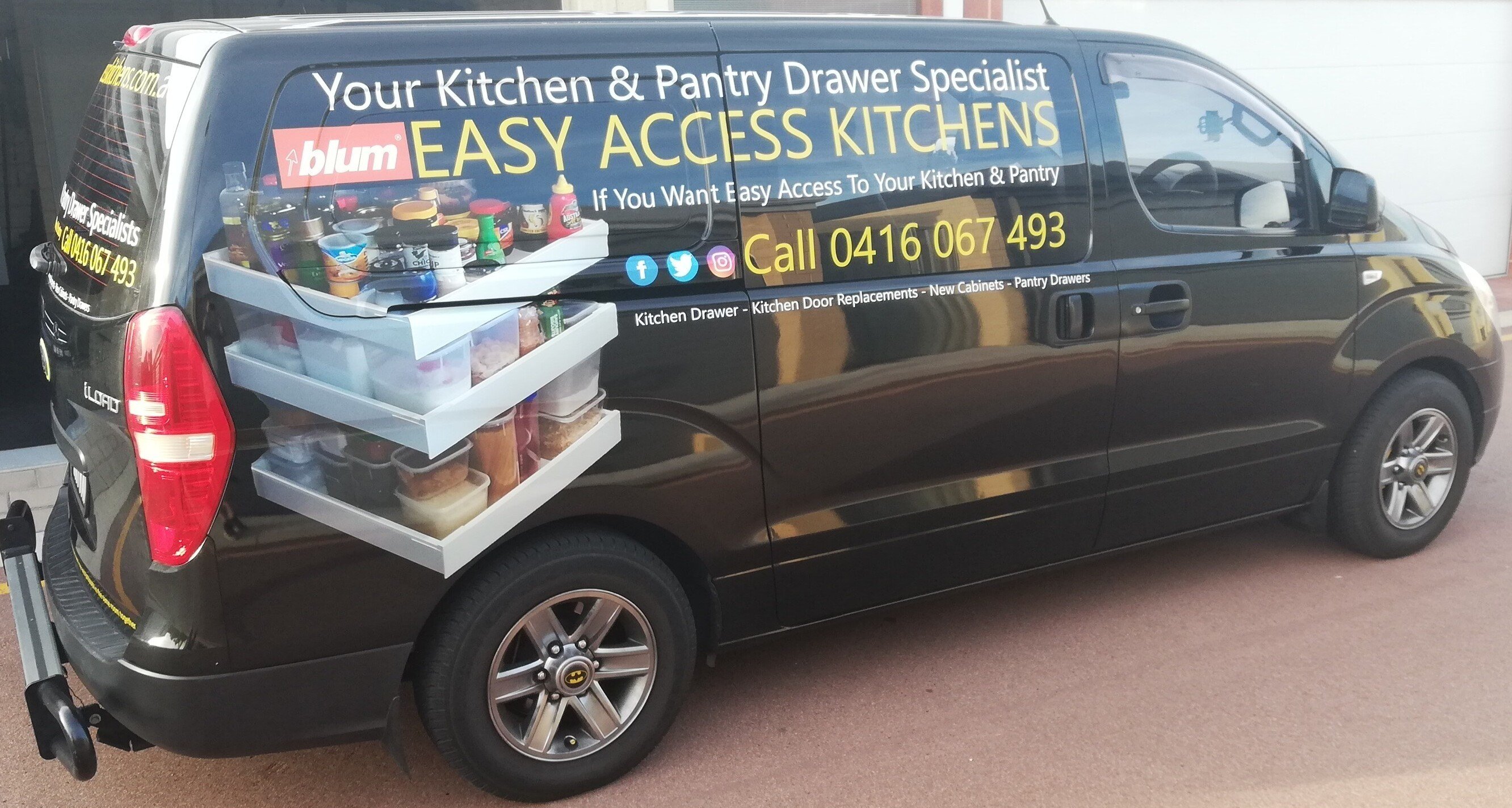 Work Van with business signage for Easy Access Kitchens Perth