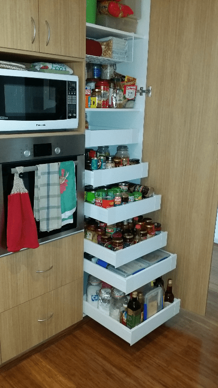 6 Pantry Drawers supplied and installed by Easy Access Kitchens in Bently Western Australia. From $1980 inc GST