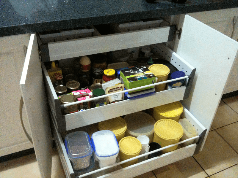 Older Style Blum Inner Drawers supplied and installed by Easy Access Kitchens in Western Australia